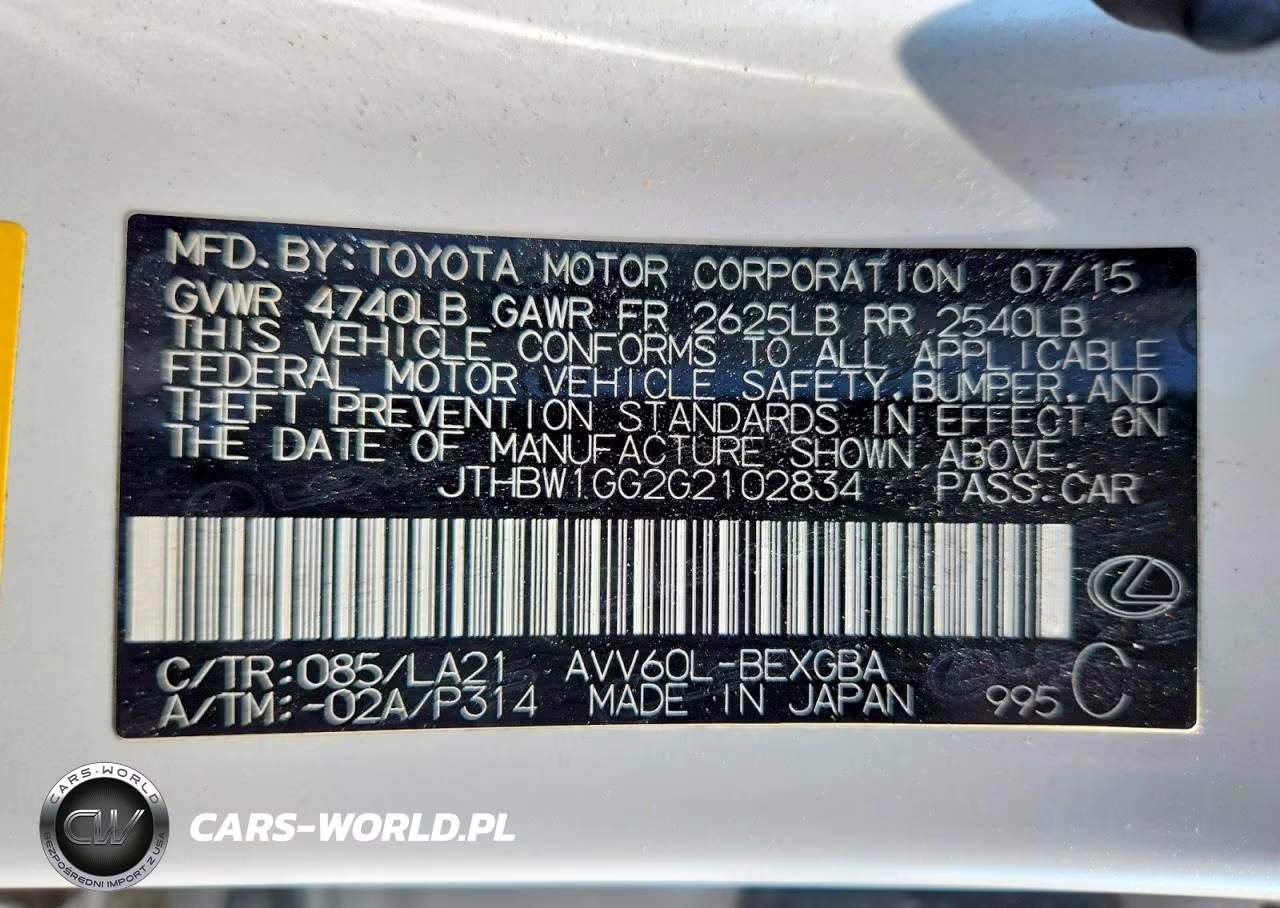 2016 Lexus Es 300H VIN:JTHBW1GG2G2102834 - 12