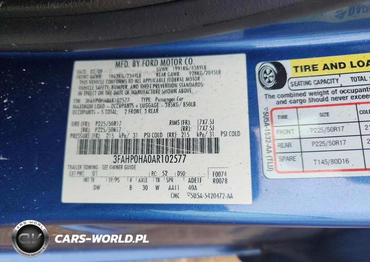 2010 Ford Fusion Se VIN:3FAHP0HA0AR102577 - 12