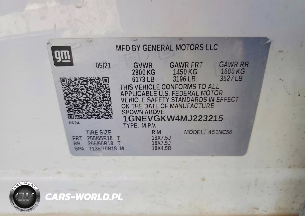 2021 Chevrolet Traverse Lt VIN:1GNEVGKW4MJ223215 - 13