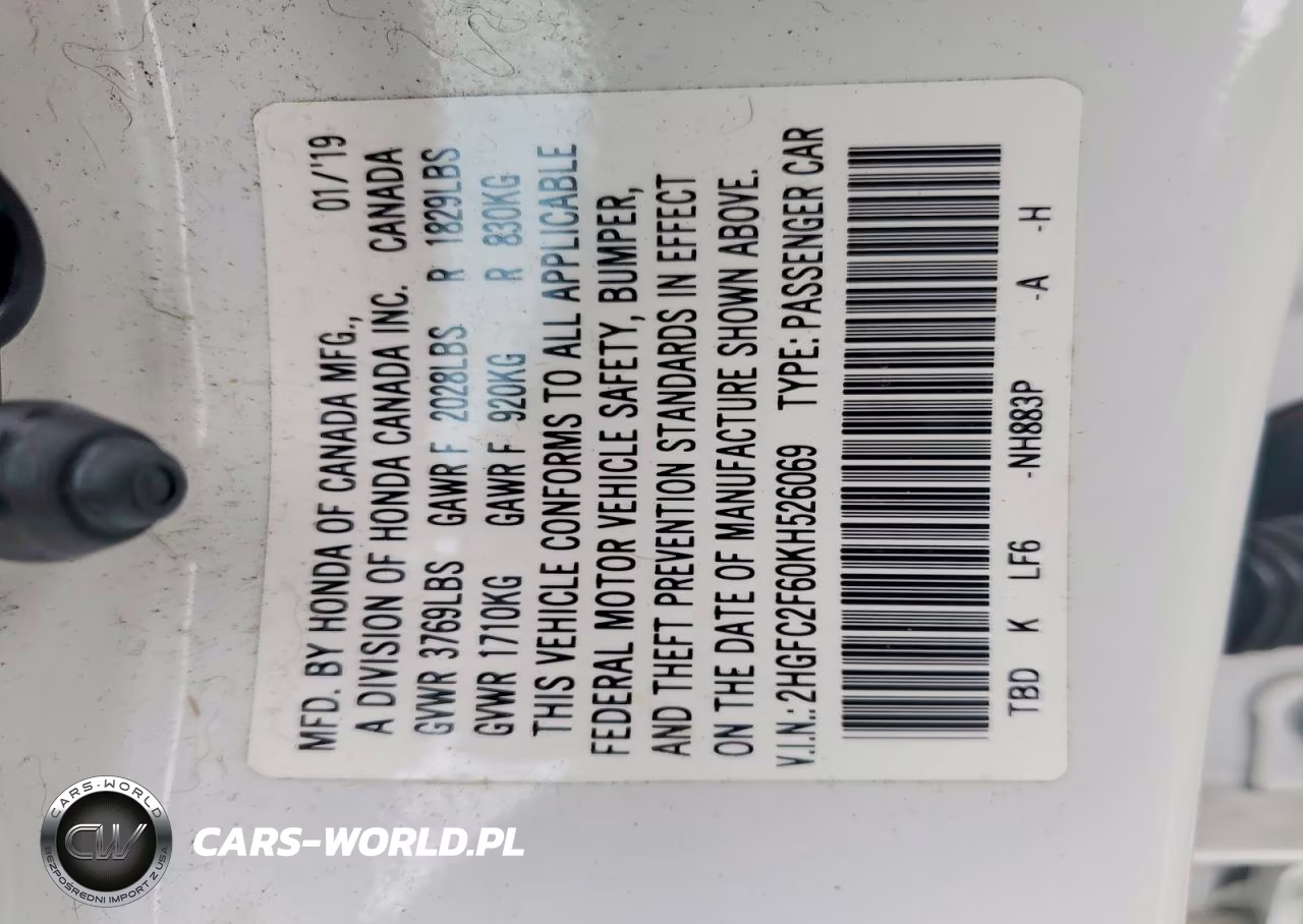 2019 Honda Civic Lx VIN:2HGFC2F60KH526069 - 13