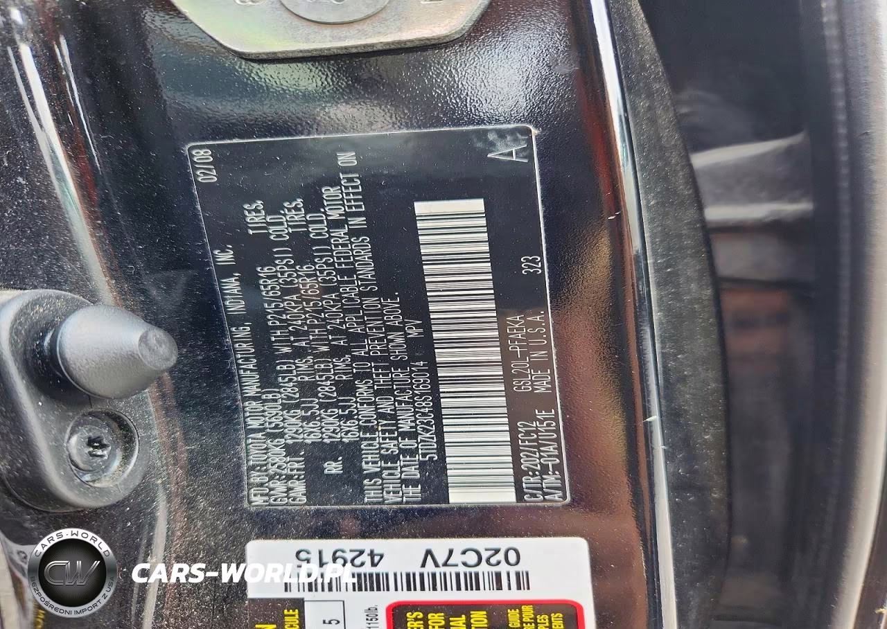 2008 Toyota Sienna Le 7-Passenger VIN:5TDZK23C48S169014 - 14