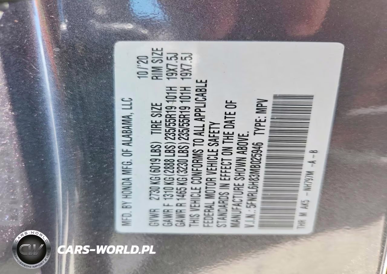2021 Honda Odyssey Touring VIN:5FNRL6H83MB025946 - 13