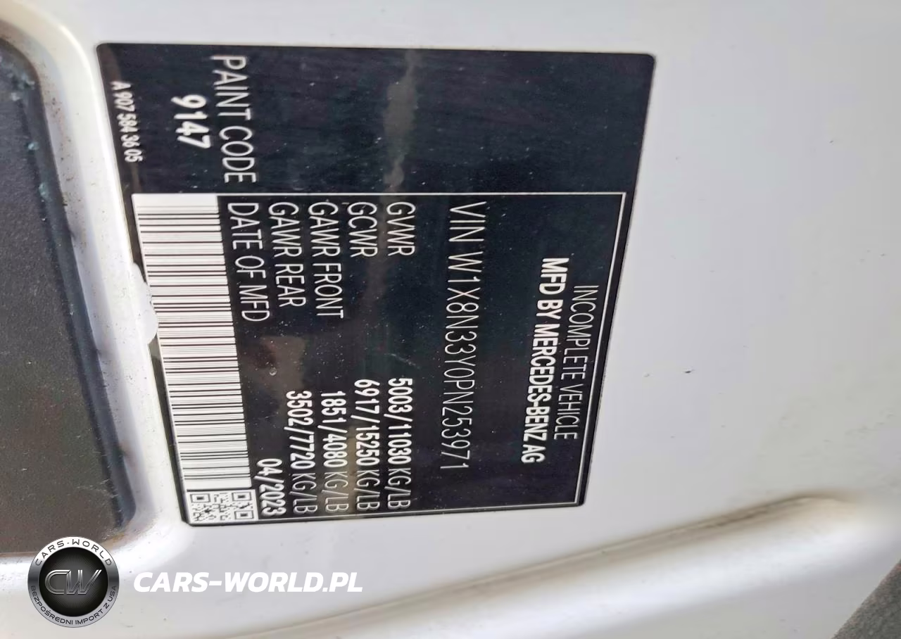 2023 Mercedes-Benz Sprinter 3500 VIN:W1X8N33Y0PN253971 - 12