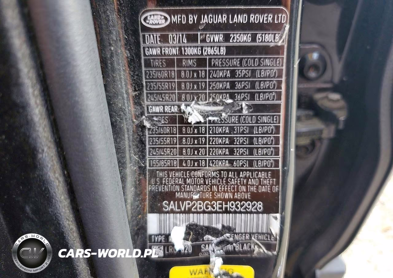 2014 Land Rover Range Rover Evoque Pure Plus VIN:SALVP2BG3EH932928 - 13