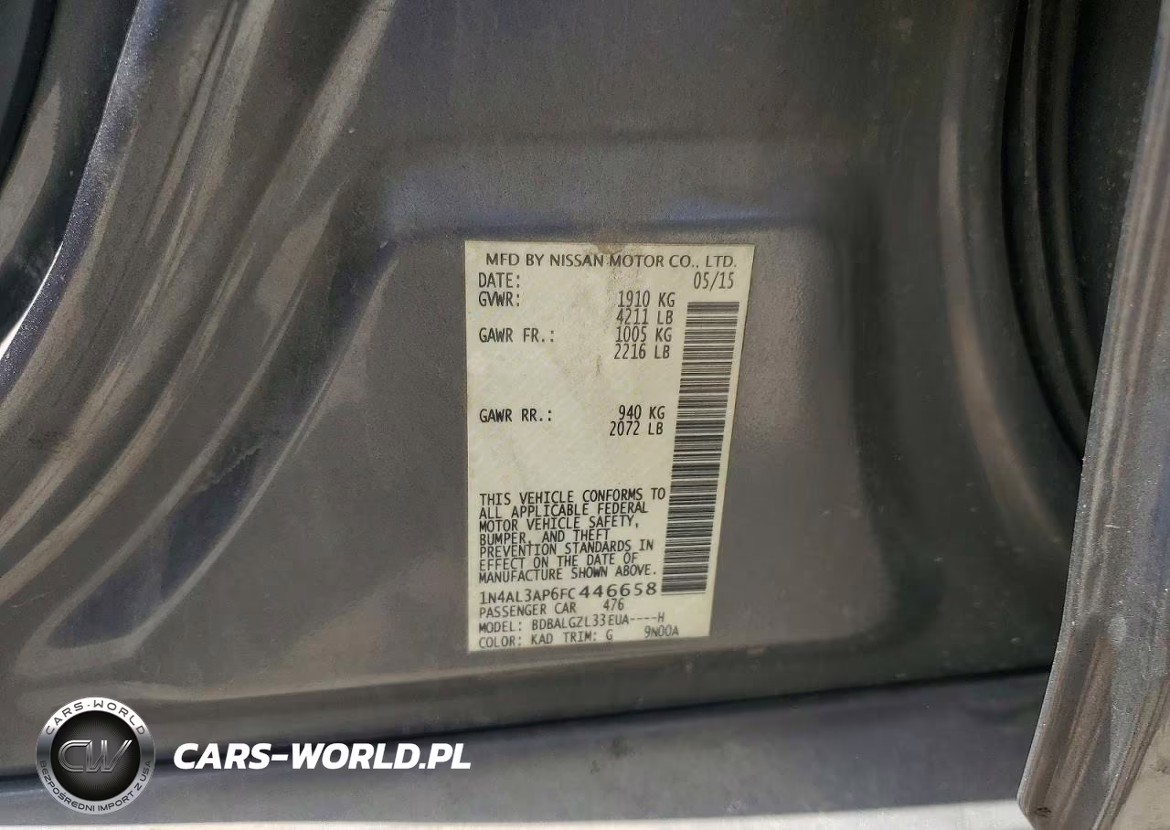 2015 Nissan Altima 2.5 S VIN:1N4AL3AP6FC446658 - 12