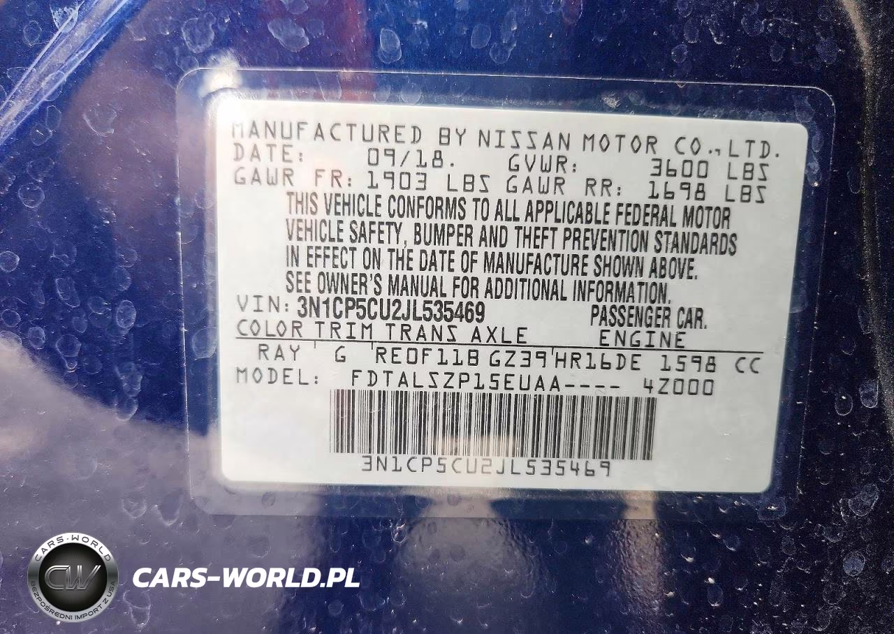 2018 Nissan Kicks Sv VIN:3N1CP5CU2JL535469 - 13