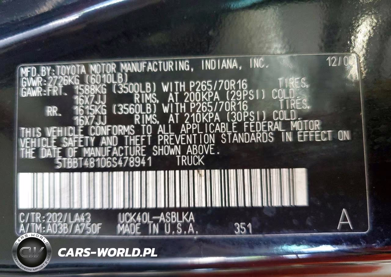 2006 Toyota Tundra Access Cab Limited VIN:5TBBT48106S478941 - 12