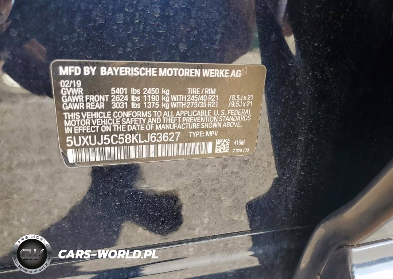 2019 BMW X4 M40I VIN:5UXUJ5C58KLJ63627 - 13