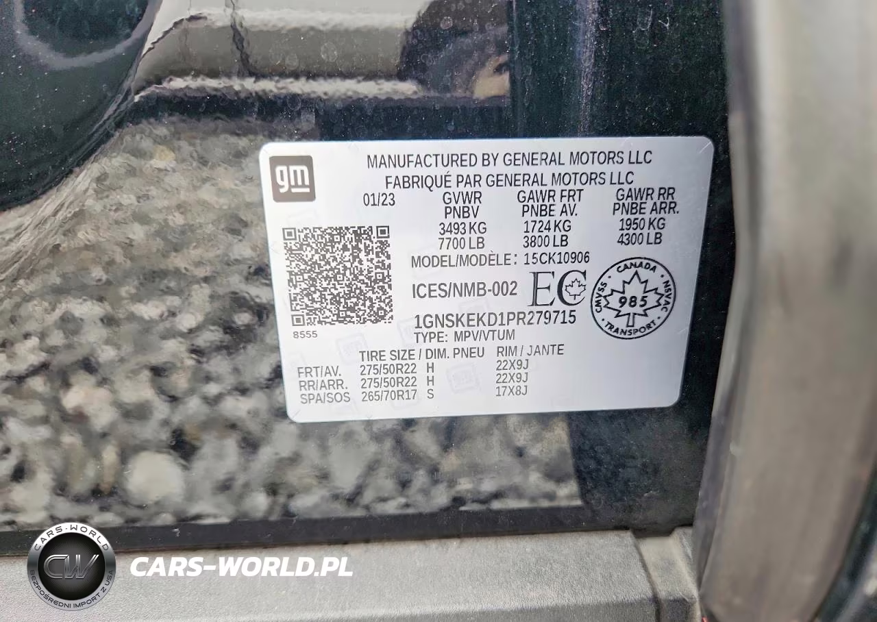 2023 Chevrolet Suburban K1500 Rst VIN:1GNSKEKD1PR279715 - 13