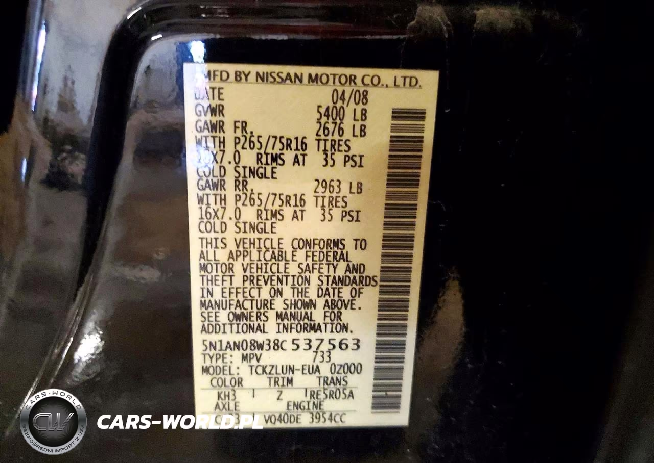 2008 Nissan Xterra X VIN:5N1AN08W38C537563 - 13