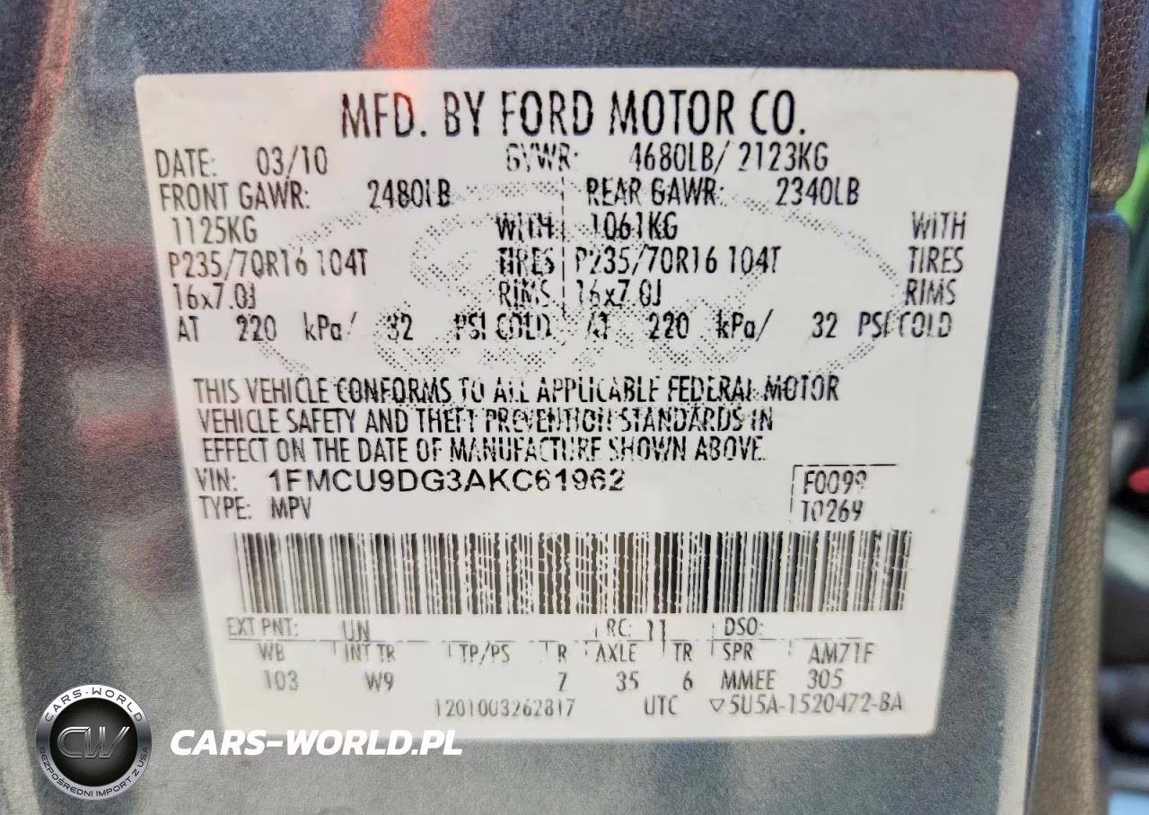 2010 Ford Escape Xlt VIN:1FMCU9DG3AKC61962 - 14