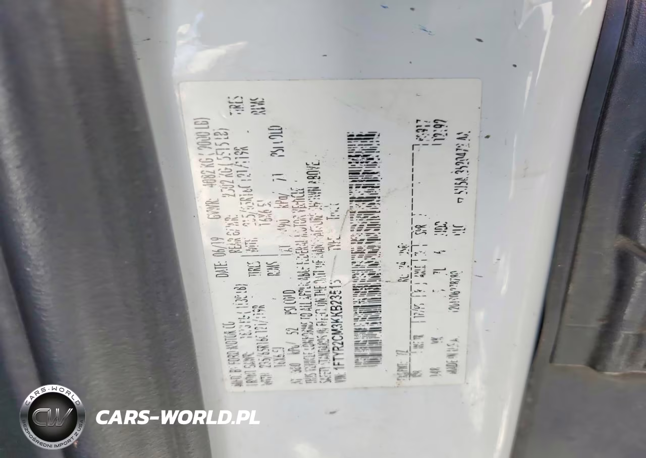 2019 Ford Transit T-250 VIN:1FTYR2CM3KKB23513 - 13