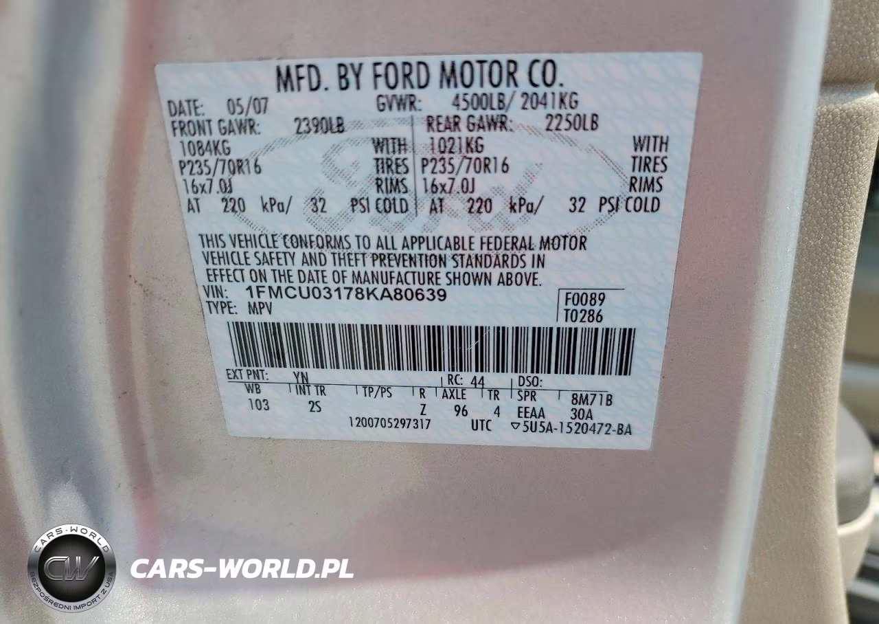 2008 Ford Escape Xlt VIN:1FMCU03178KA80639 - 12