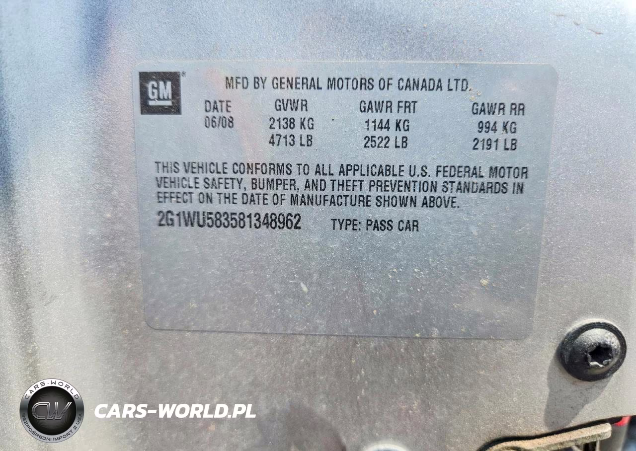2008 Chevrolet Impala Ltz VIN:2G1WU583581348962 - 12