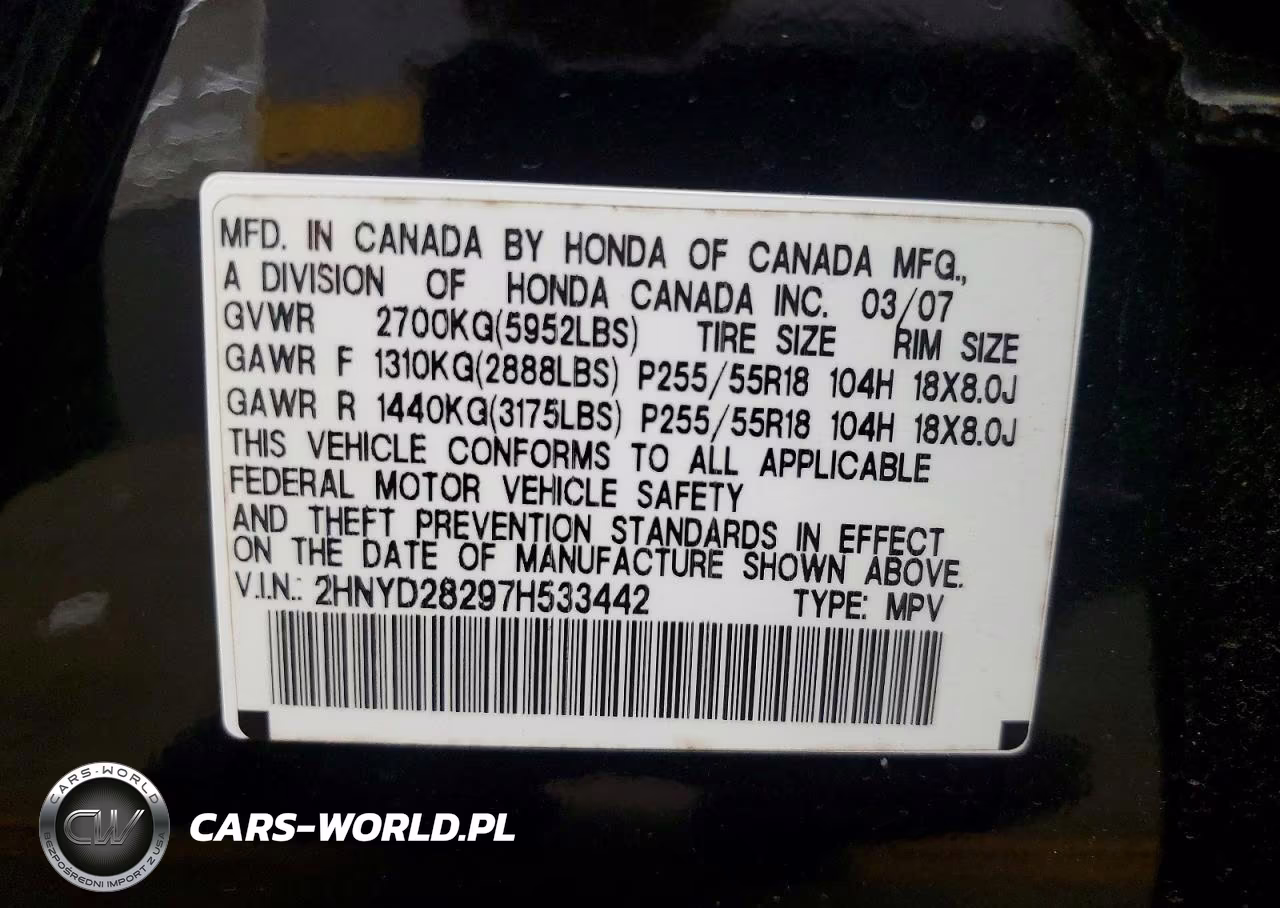 2007 Acura Mdx VIN:2HNYD28297H533442 - 13