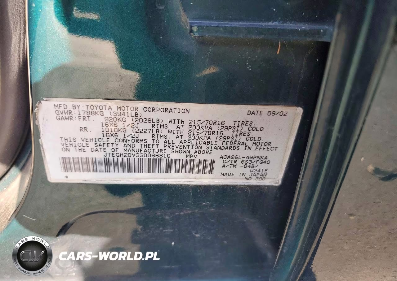 2003 Toyota Rav4 Base VIN:JTEGH20V330086810 - 12