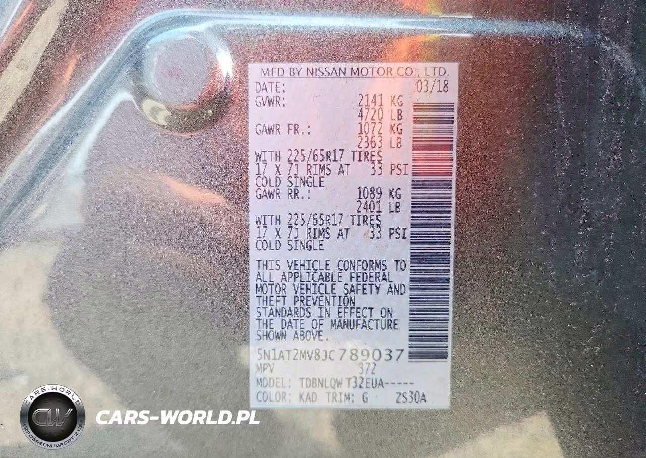 2018 Nissan Rogue Sv VIN:5N1AT2MV8JC789037 - 13