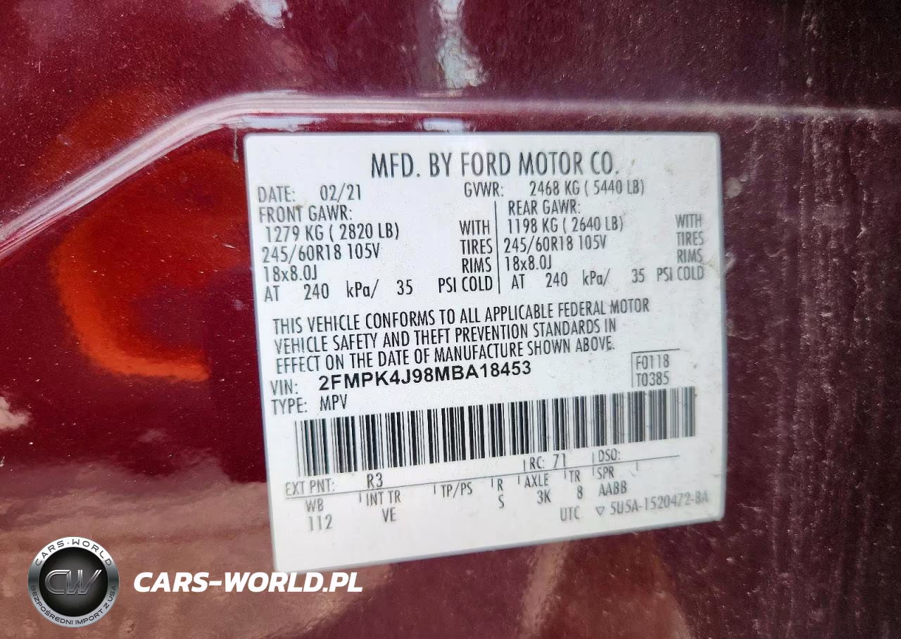 2021 Ford Edge Sel VIN:2FMPK4J98MBA18453 - 13
