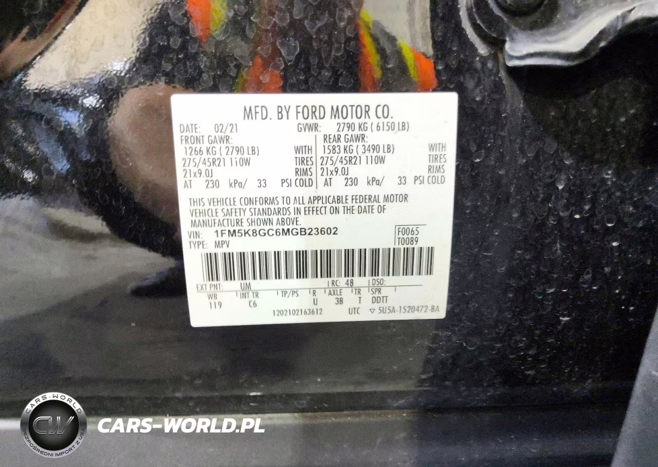 2021 Ford Explorer St VIN:1FM5K8GC6MGB23602 - 13