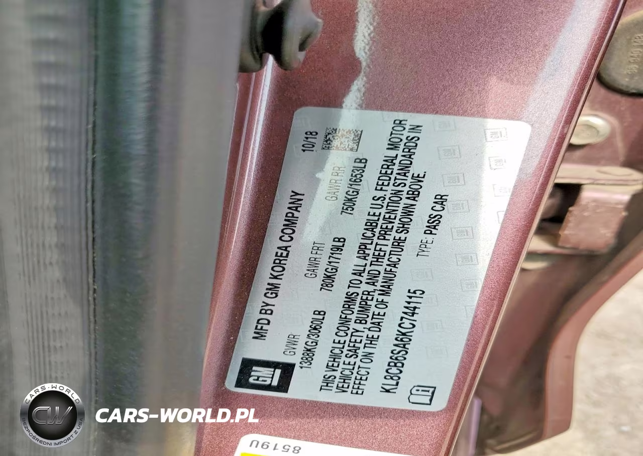 2019 Chevrolet Spark Ls VIN:KL8CB6SA6KC744115 - 12