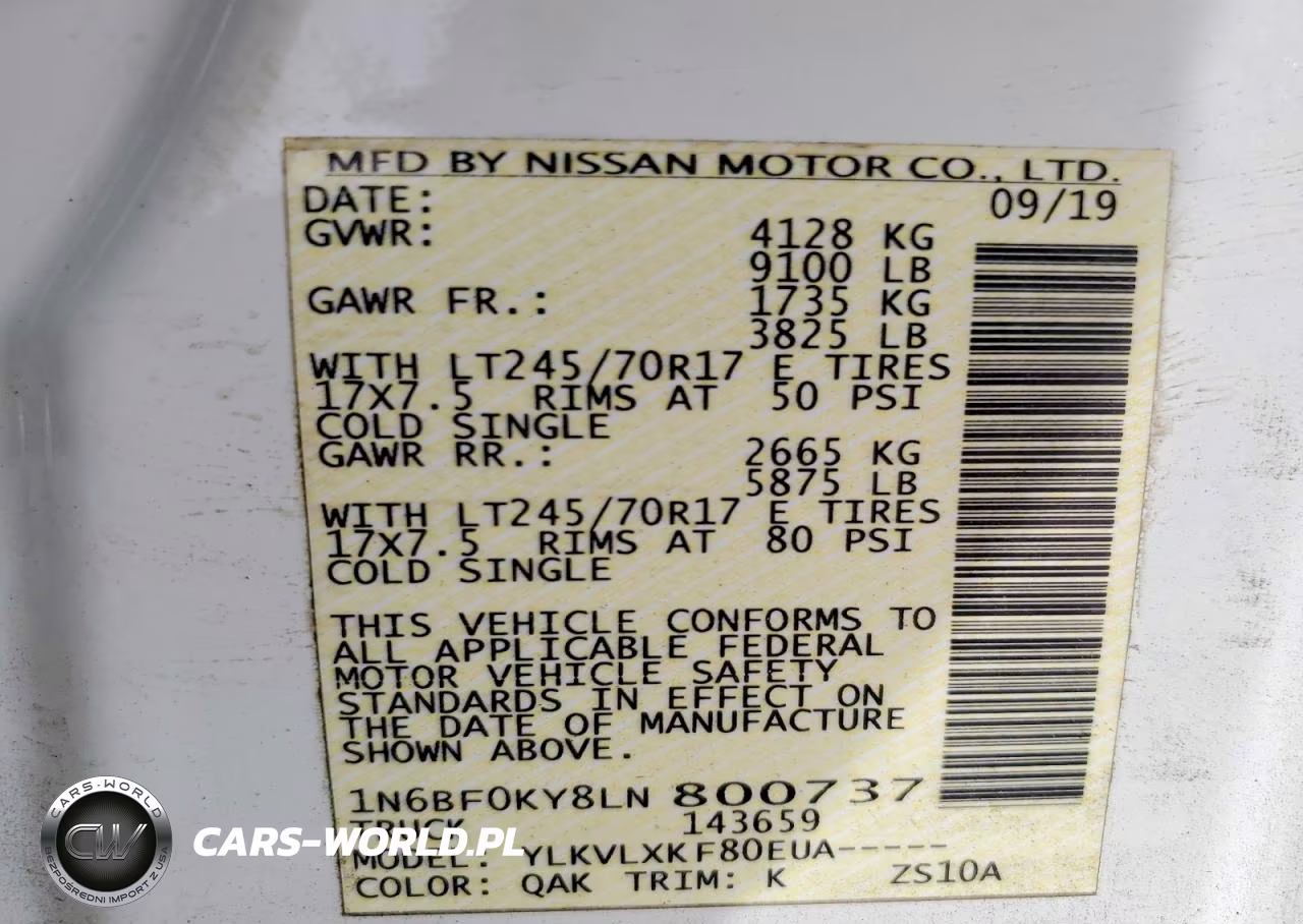 2020 Nissan Nv 2500 Delivery Van VIN:1N6BF0KY8LN800737 - 13