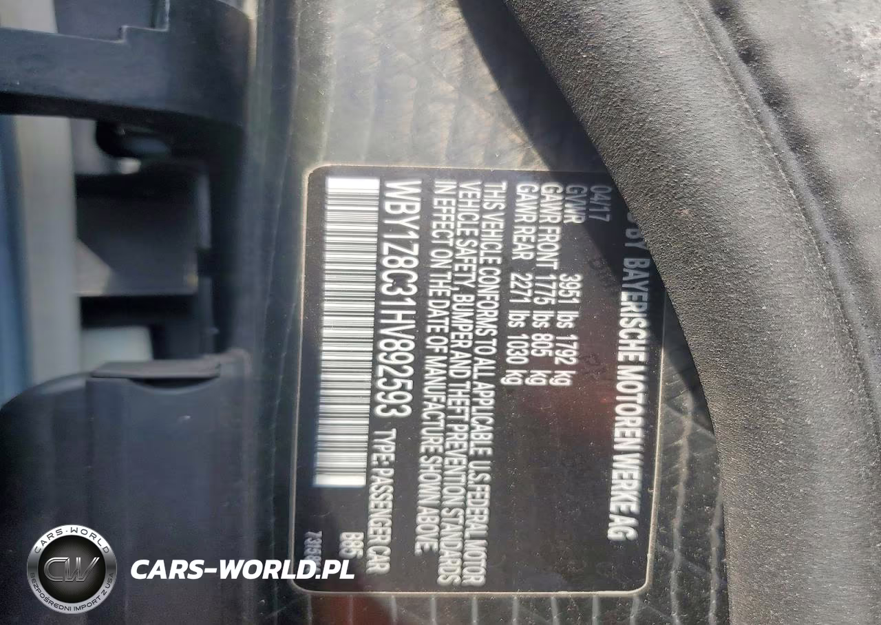 2017 BMW I3 Rex VIN:WBY1Z8C31HV892593 - 12