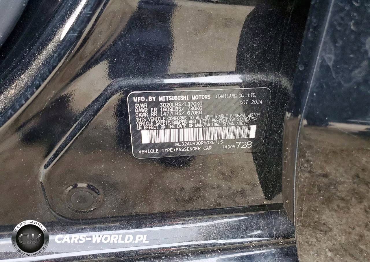 2024 Mitsubishi Mirage Es VIN:ML32AUHJ0RH035715 - 12