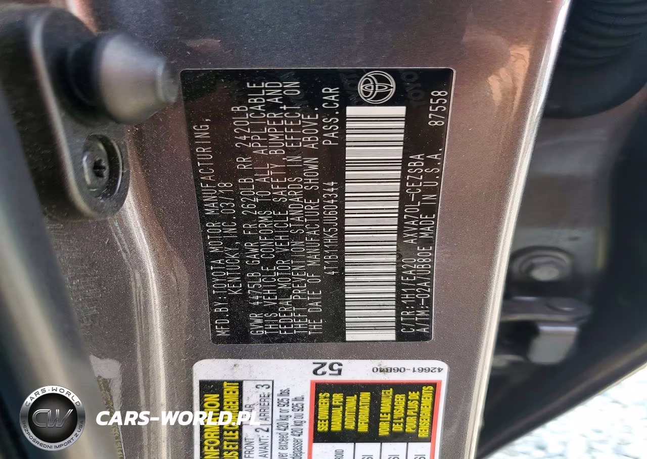 2018 Toyota Camry Se VIN:4T1B11HK5JU604344 - 14