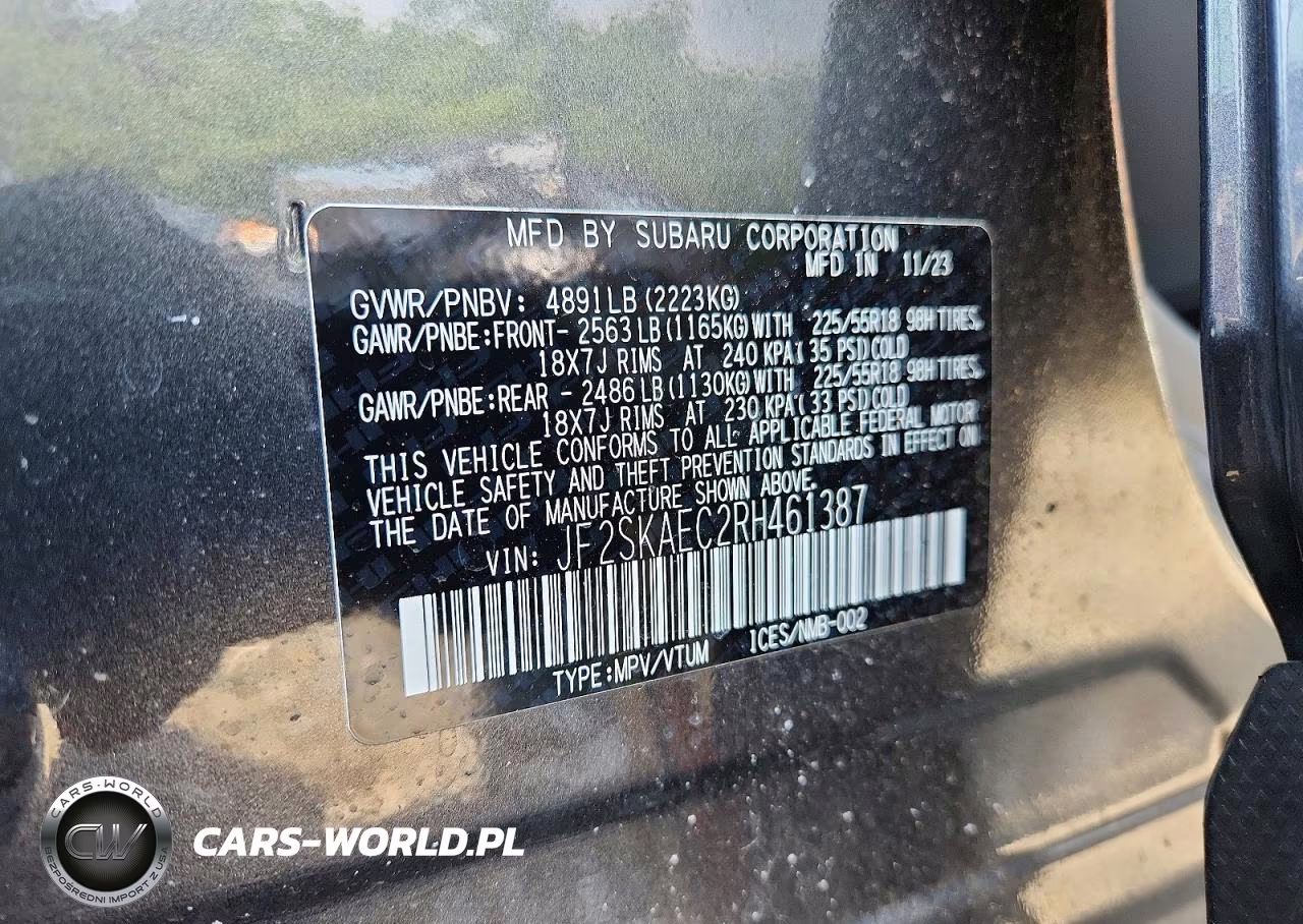 2024 Subaru Forester Sport VIN:JF2SKAEC2RH461387 - 13