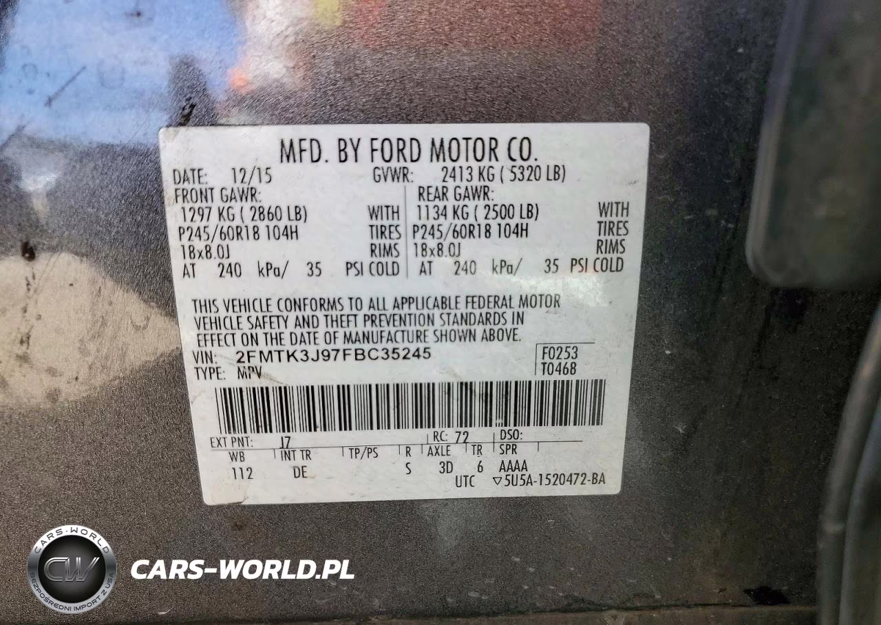 2015 Ford Edge Sel VIN:2FMTK3J97FBC35245 - 12