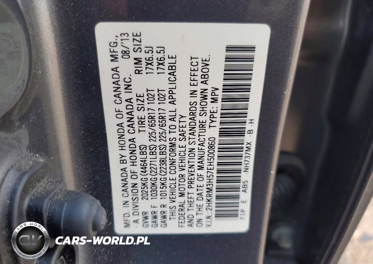 2014 Honda Cr-V Ex VIN:2HKRM3H57EH500860 - 12