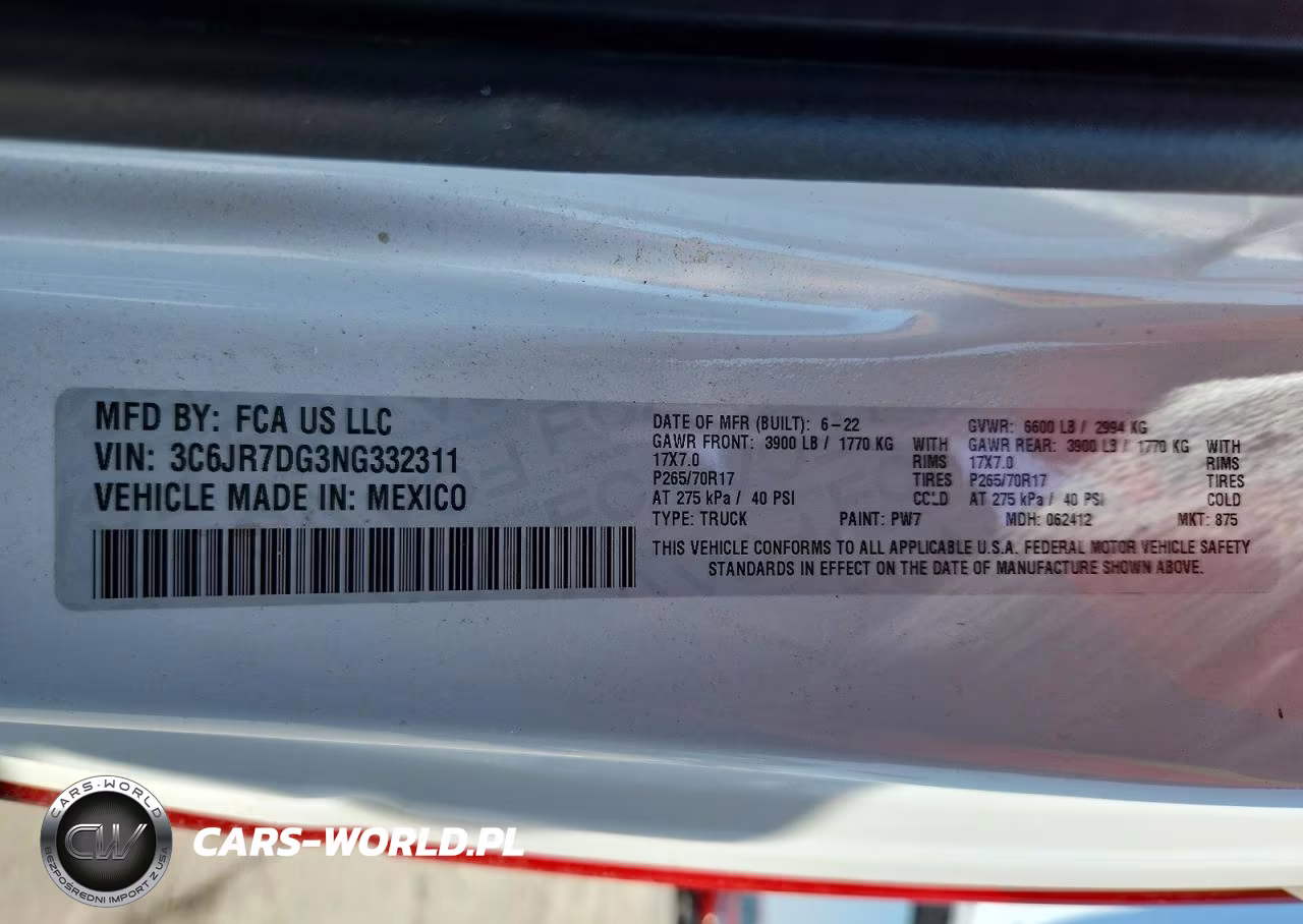 2022 Ram 1500 Classic Tradesman VIN:3C6JR7DG3NG332311 - 12