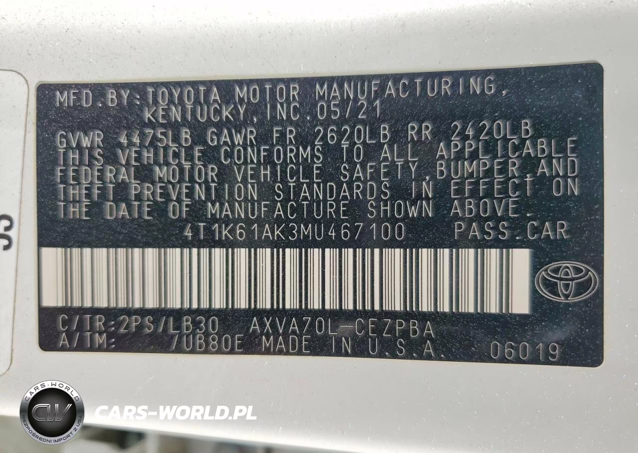2021 Toyota Camry Xse VIN:4T1K61AK3MU467100 - 12