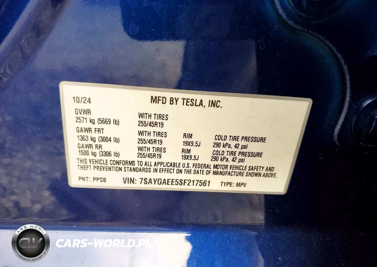 2025 Tesla Model Y VIN:7SAYGAEE5SF217561 - 13