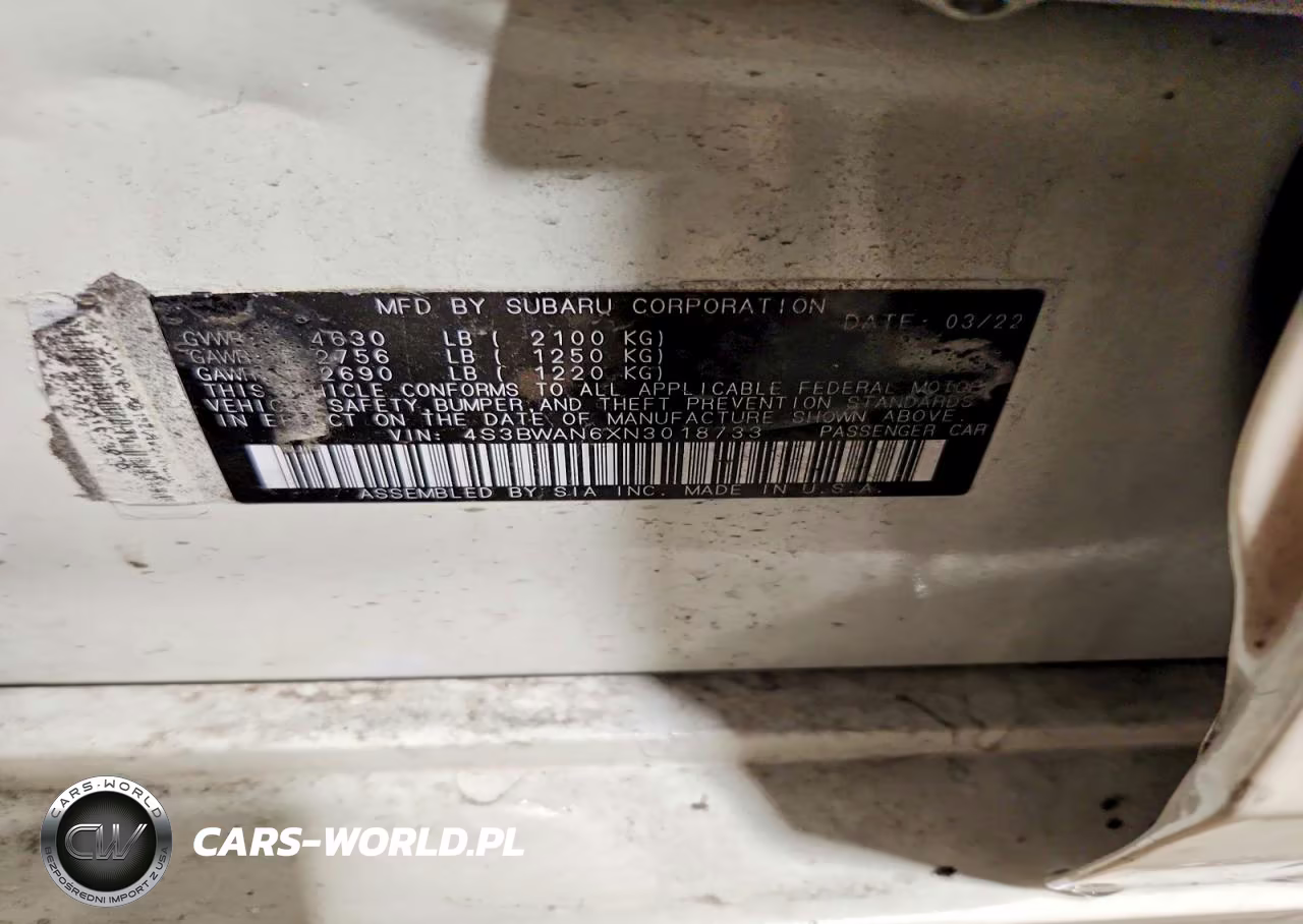 2022 Subaru Legacy Limited VIN:4S3BWAN6XN3018733 - 12