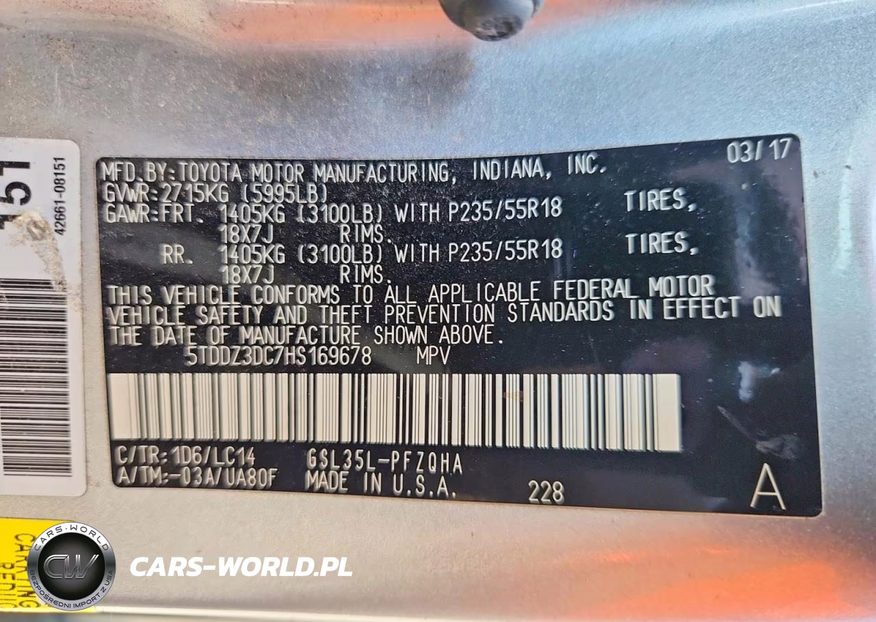 2017 Toyota Sienna Xle 7-Passenger VIN:5TDDZ3DC7HS169678 - 12