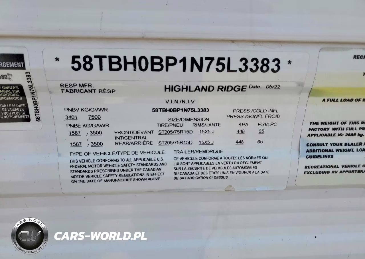2022 Highland Ridge Open Range Camper VIN:58TBH0BP1N75L3383 - 10