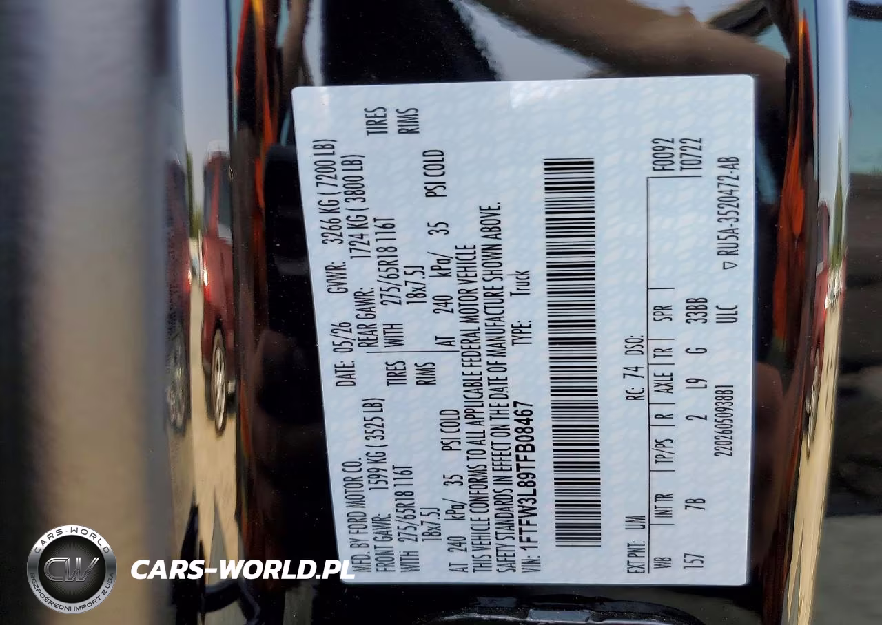 2026 Ford F150 Xlt VIN:1FTFW3L89TFB08467 - 13