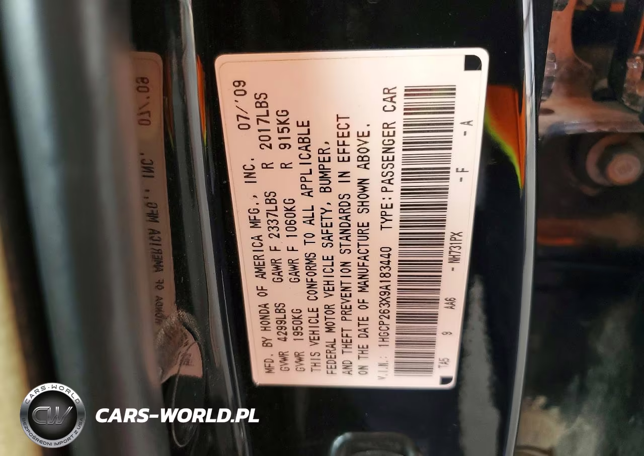 2009 Honda Accord Lx VIN:1HGCP263X9A183440 - 13