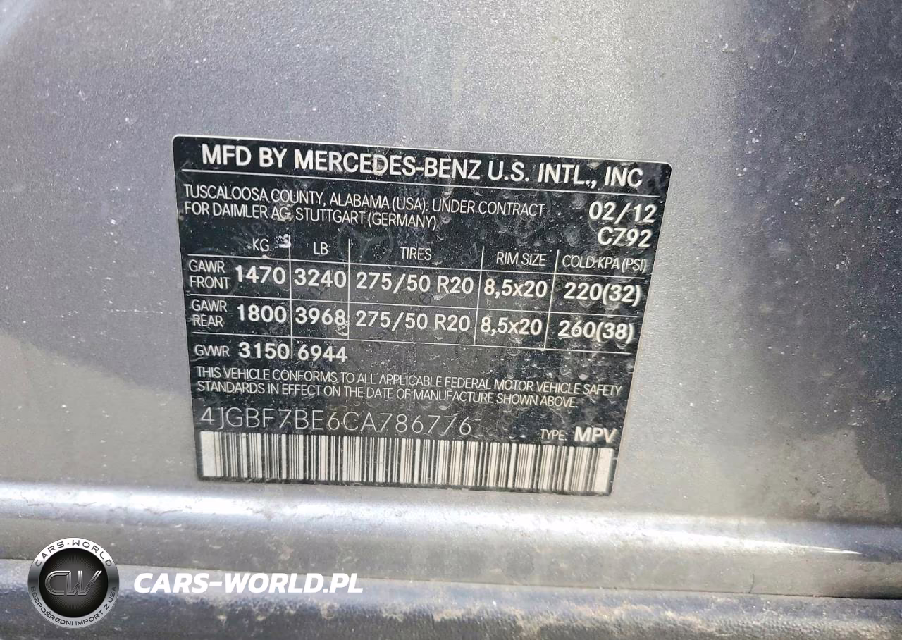2012 Mercedes-Benz Gl 450 4Matic VIN:4JGBF7BE6CA786776 - 13