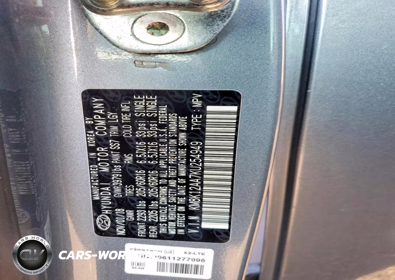 2019 Hyundai Kona Se VIN:KM8K12AA7KU254949 - 12