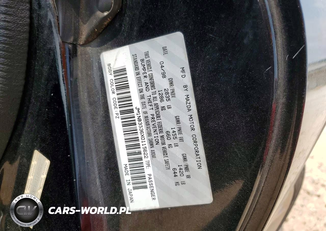 1999 Mazda Mx-5 Miata VIN:JM1NB3536X0115622 - 13