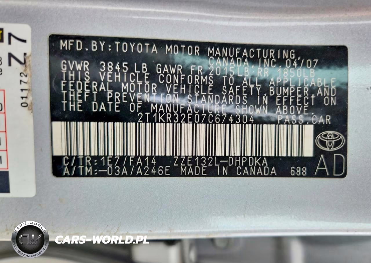 2007 Toyota Matrix Base VIN:2T1KR32E07C674304 - 13