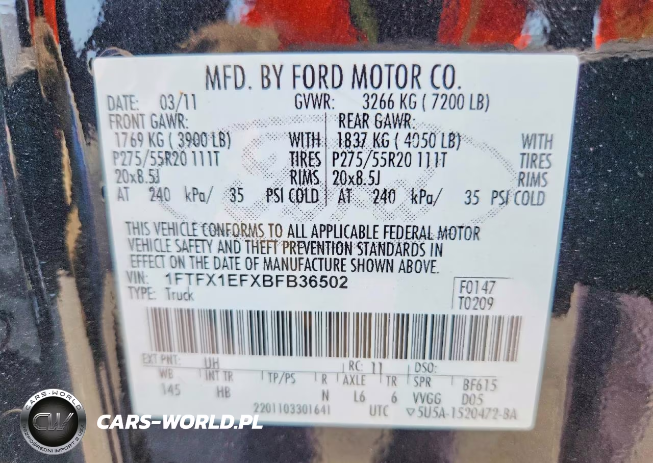 2011 Ford F150 Super Cab VIN:1FTFX1EFXBFB36502 - 12