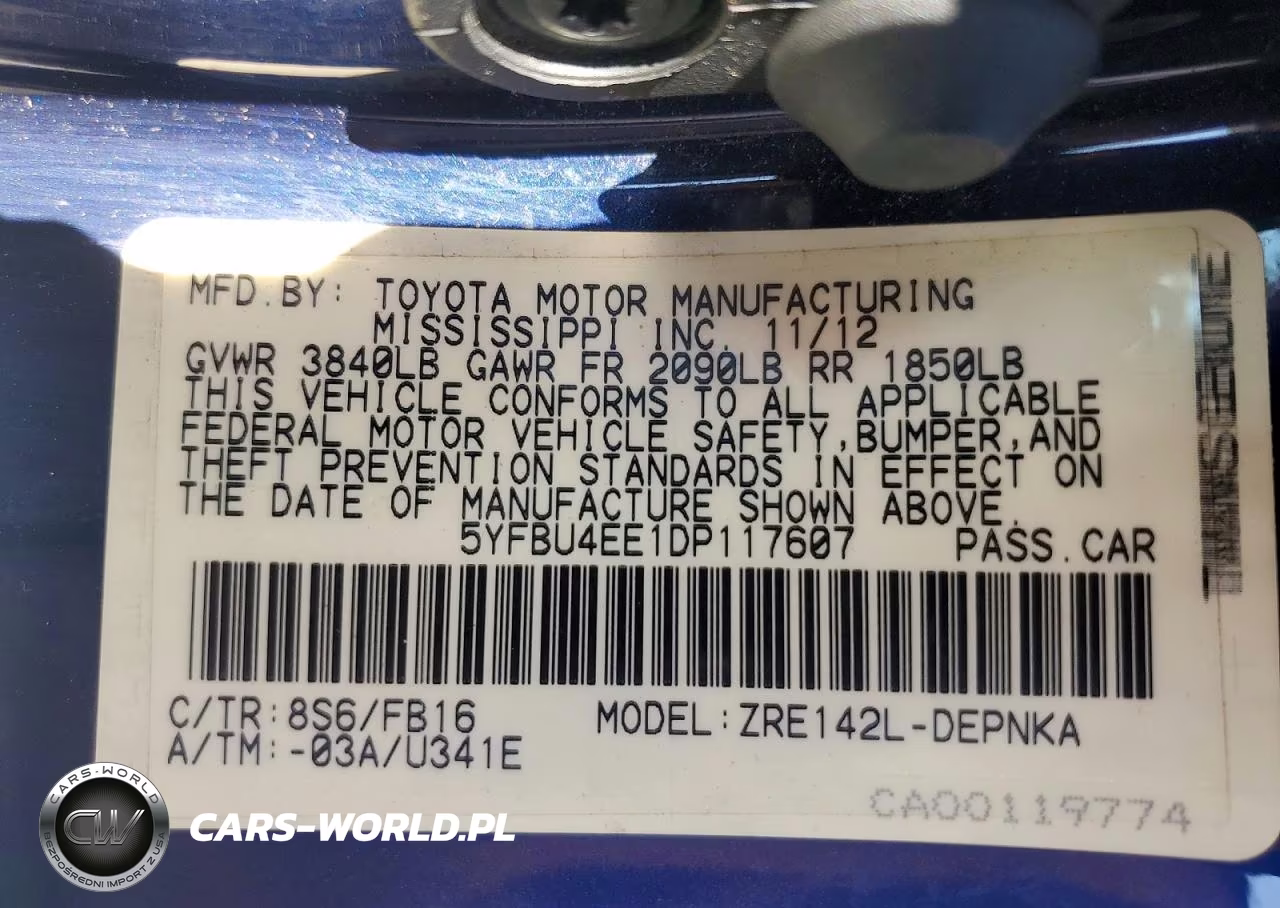 2013 Toyota Corolla Le VIN:5YFBU4EE1DP117607 - 12