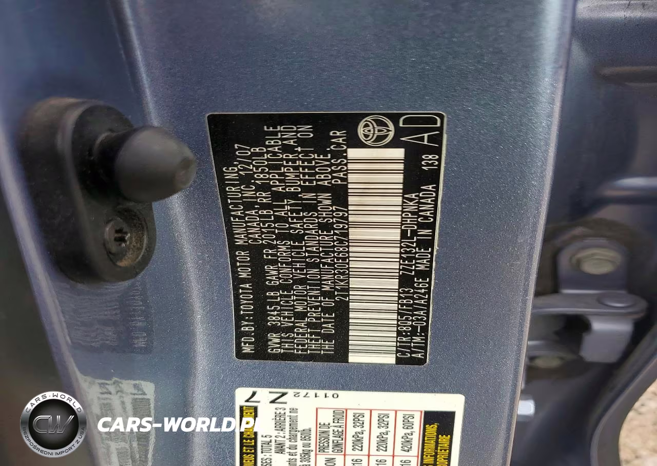 2008 Toyota Matrix Xr VIN:2T1KR30E68C719797 - 12