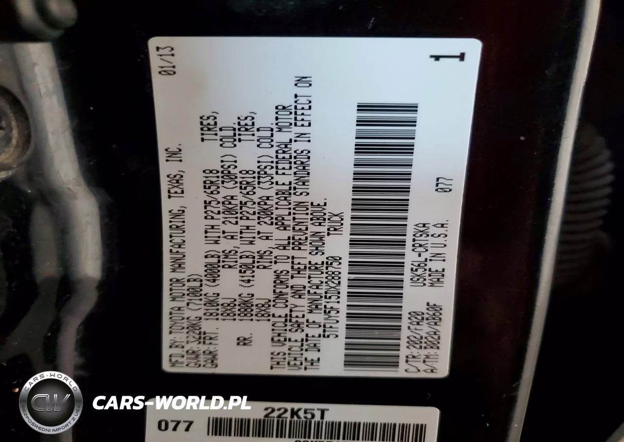 2013 Toyota Tundra Double Cab Sr5 VIN:5TFUY5F15DX288750 - 12