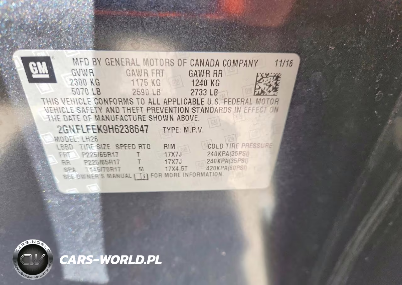 2017 Chevrolet Equinox Lt VIN:2GNFLFEK9H6238647 - 13