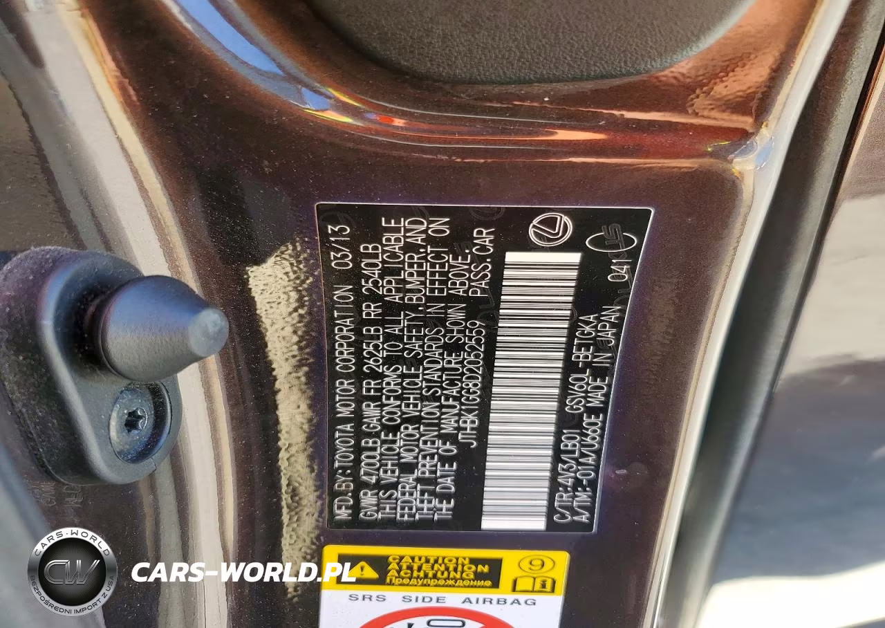 2013 Lexus Es 350 VIN:JTHBK1GG8D2052559 - 12