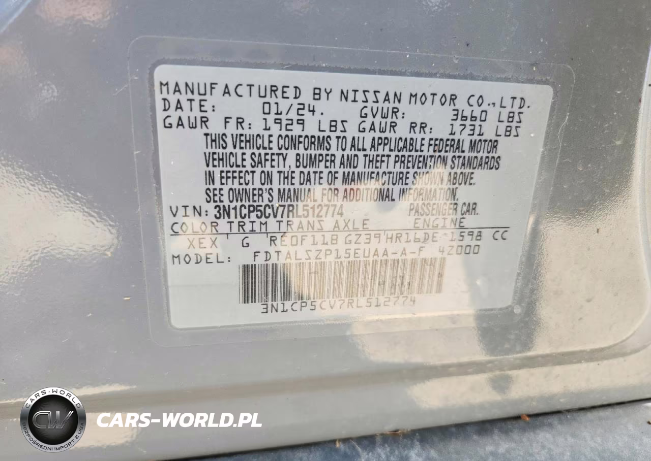 2024 Nissan Kicks Sv VIN:3N1CP5CV7RL512774 - 13